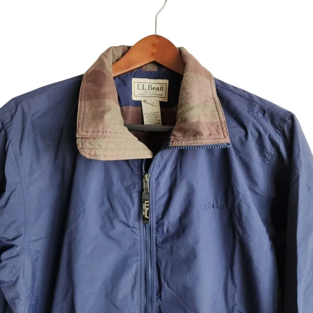 Classic LL Bean Fleece Lined Windbreaker Coat Men' Size Large Reg 100% Nylon